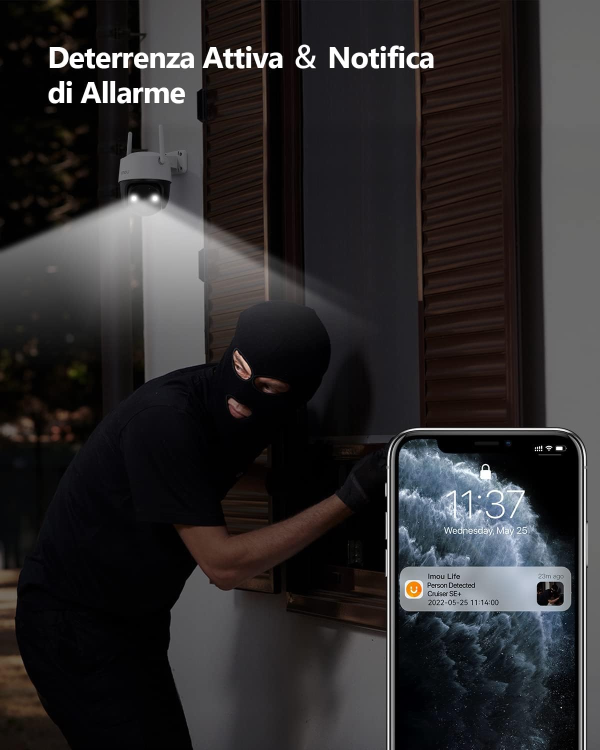 Ip camera da esterno DOME solare 3 MPx SD fino 128 Gbyte