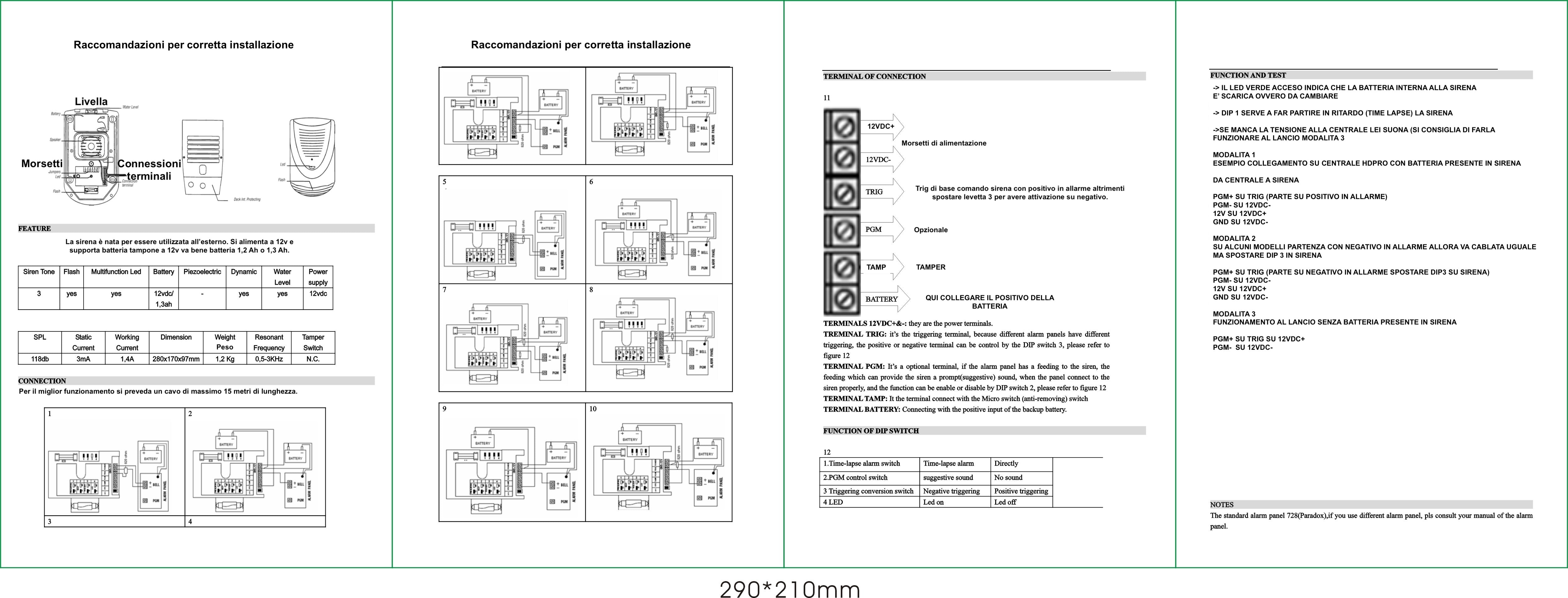 Sirena allarme FUTURA2 batteria inclusa via filo da esterno per antifurto universale SIRENA FILARE 120 DB INTERNO ESTERNO LAMPEGGIANTE FILARE ANTIFURTO ALLARME