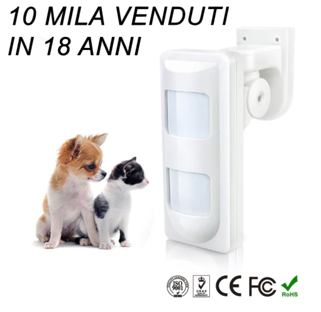 Sensore volumetrico esterno allarme perimetrale via filo Anti Mask tripla tecnologia