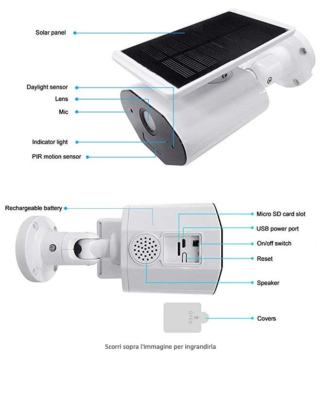 Telecamera a pannello solare WIFI da esterno