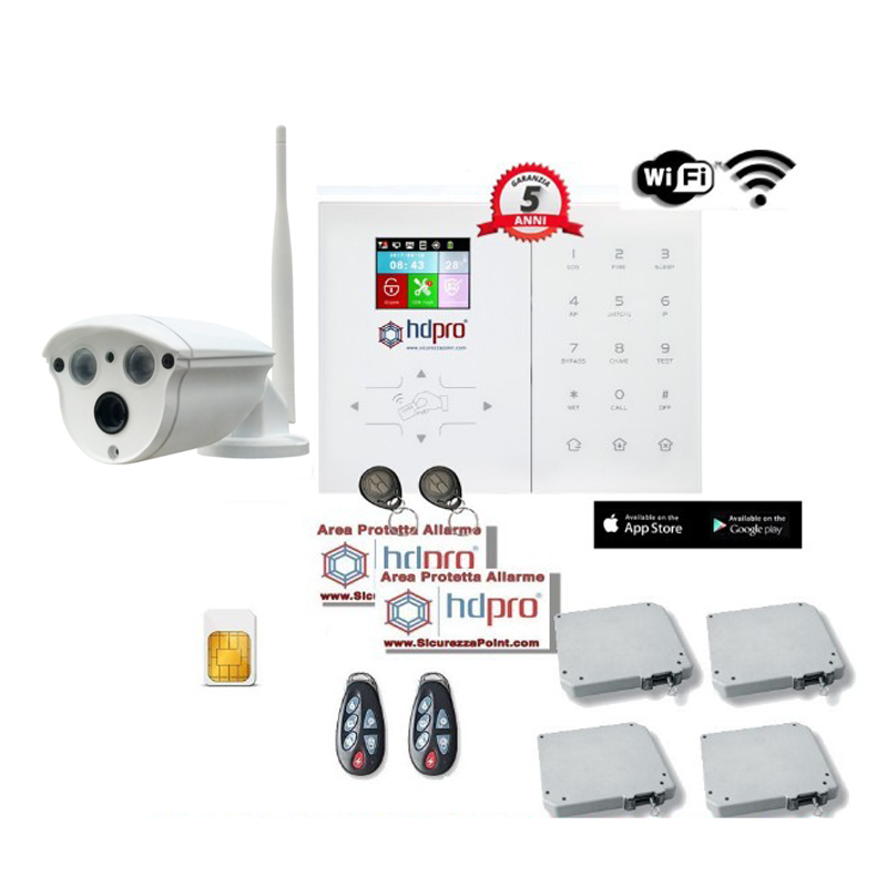 Kit tapparelle avvolgibili Antifurto Casa Senza Fili HDPRO-WEB Tripla Banda Frequenza GSM+WEB Wireless