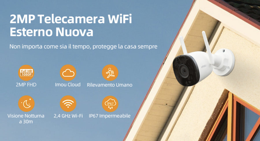 Telecamera WiFi da Esterno Rilevamento Umano e Animale Notturna 1080p
