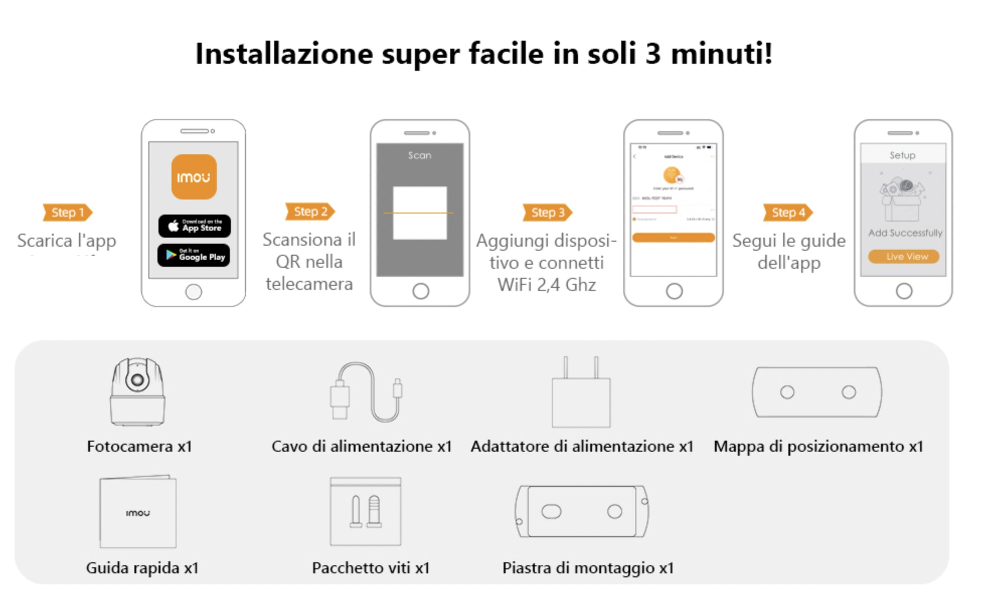 Telecamera Wi-Fi Interno Alexa Rilevamento Umano Audio Bidirezionale con Sirena