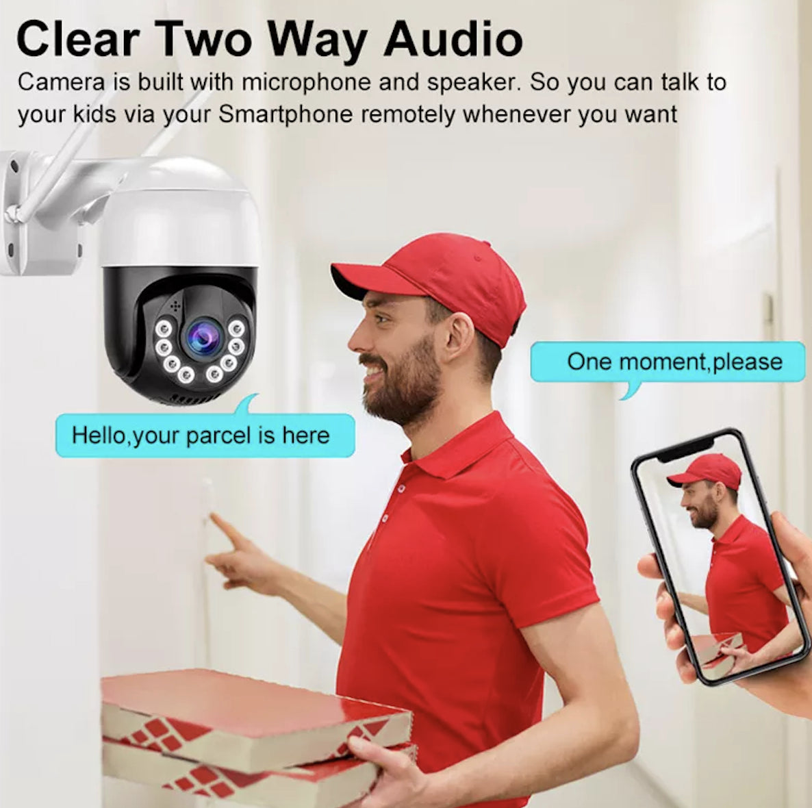 KIT VIDEOSORVEGLIANZA SPEED DOME WIRELESS FULL HD IP 4 TELECAMERE 3 MPX WIFI DA REMOTO SENZA FILI