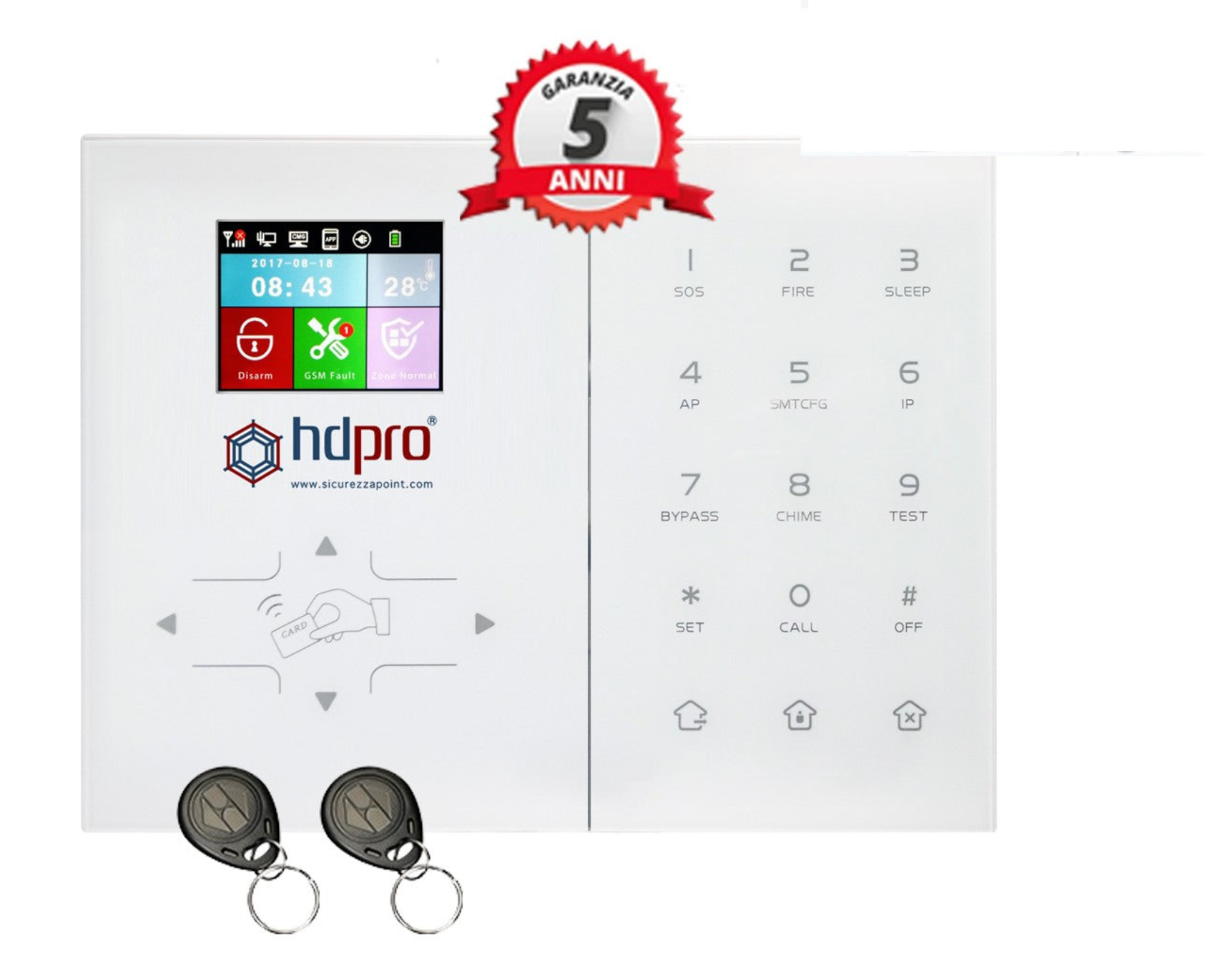 Centrale Antifurto WIFI HDPRO 4G TOP WIFI+GSM COLOUR tripla frequenza HDPRO® App e 2 Proxy